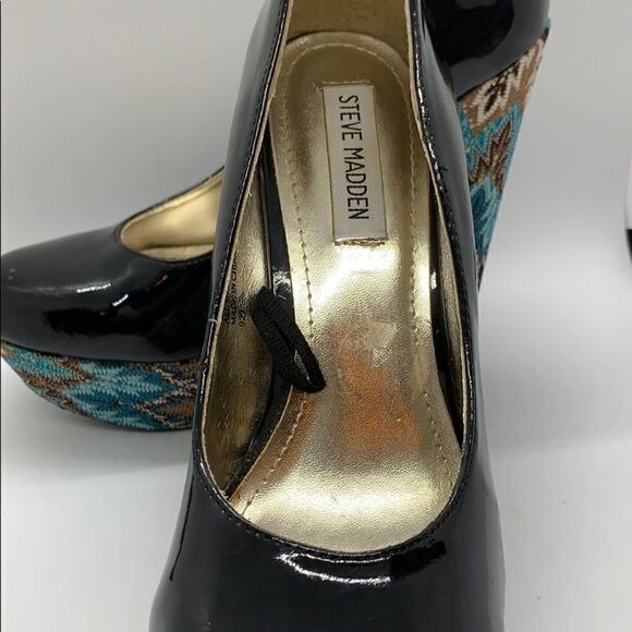 Steve Madden P-Elli platform black paten leather - Picture 7 of 8